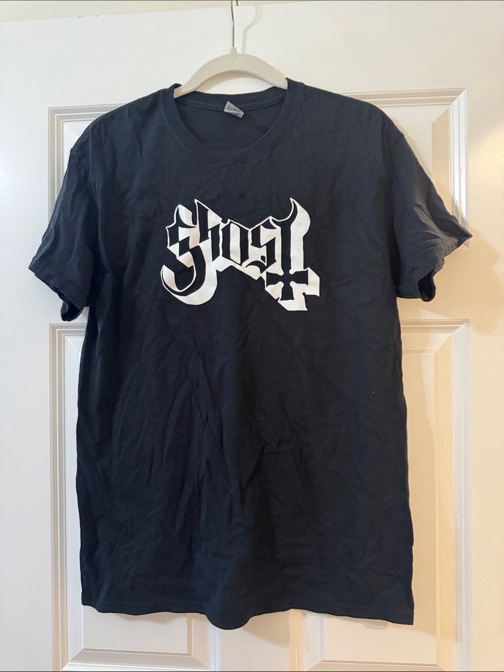 Ghost Black Short-Sleeve Tee with White Logo